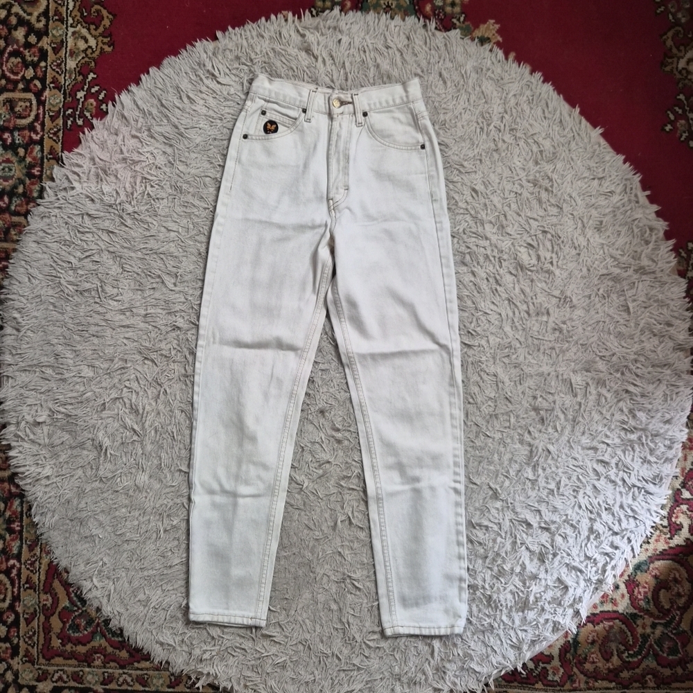 Womens Avirex Jeans High Waisted High Waist Size 28 Cotton Ivory Stone Spring ✨️
